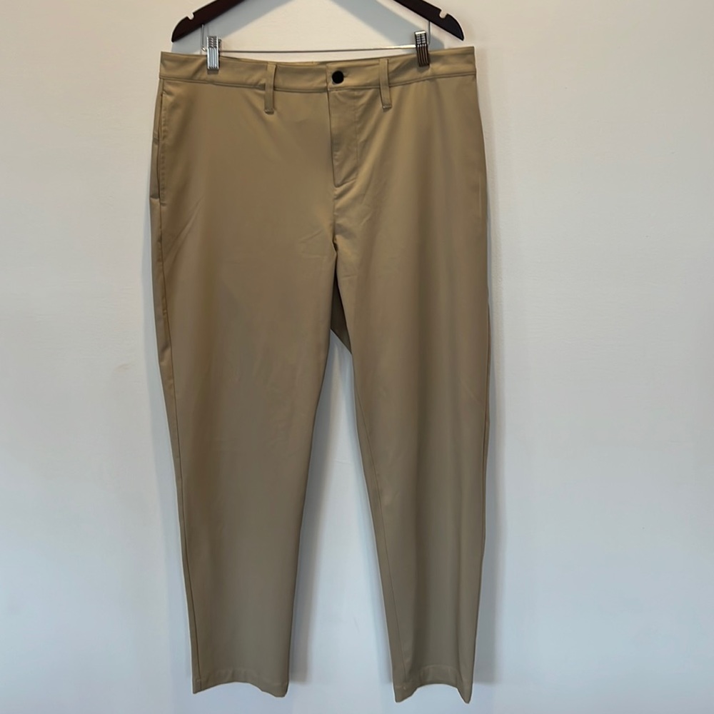 Mens size 36 Zella khaki/tan hybrid, tech, commuter pants